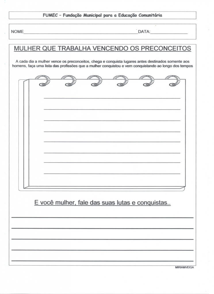 Dia Internacional da Mulher-Maria Maria-Parte 2 EJA-Folha 5