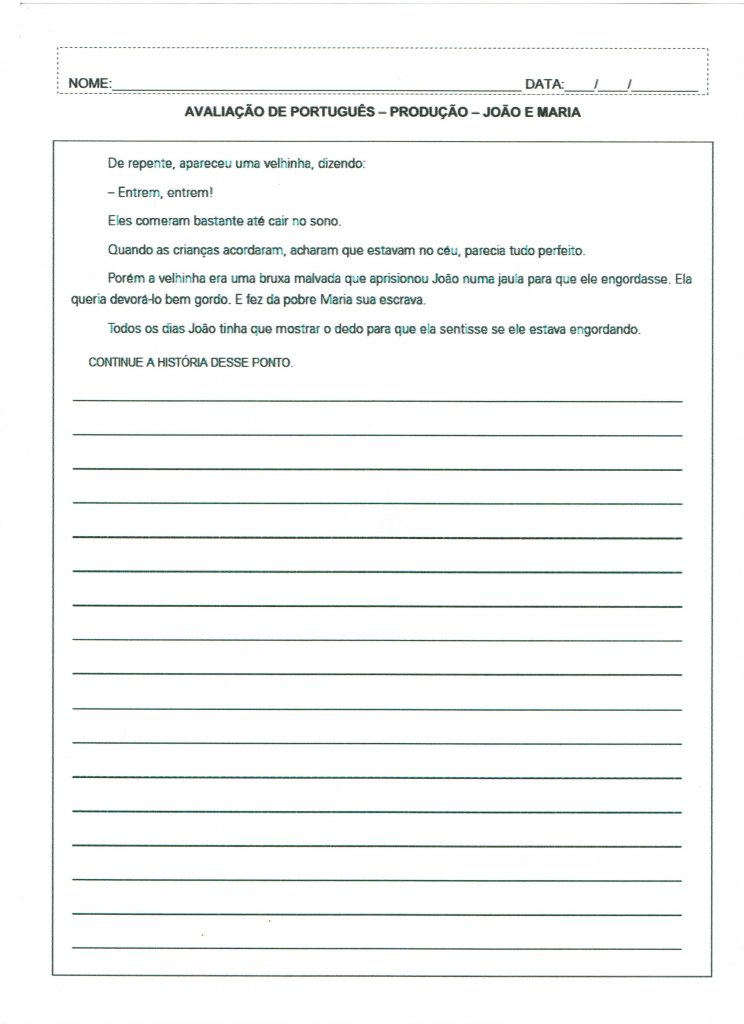 Produção de texto-João e Maria