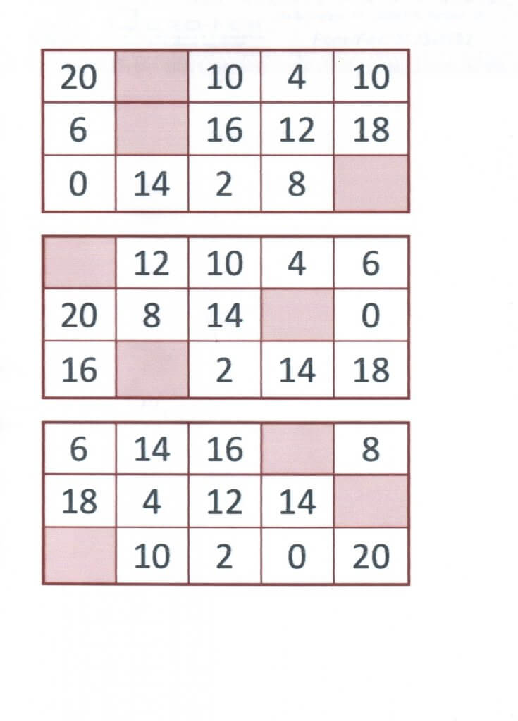 Bingo da Multiplicação-Folha 1