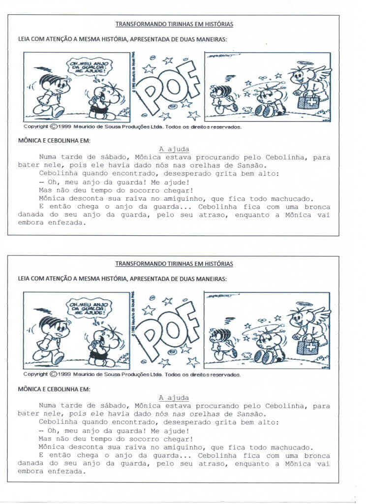 Transformando Tirinhas em Histórias-Folha 1