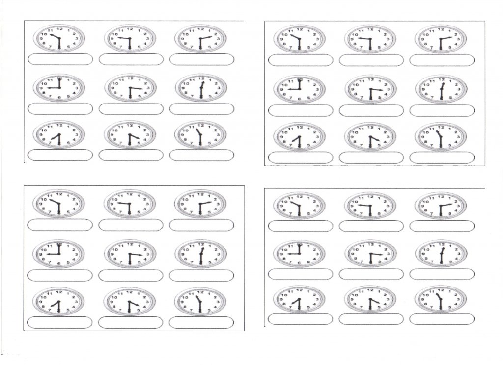 Atividade com Horas Relógio Analógico Variada
