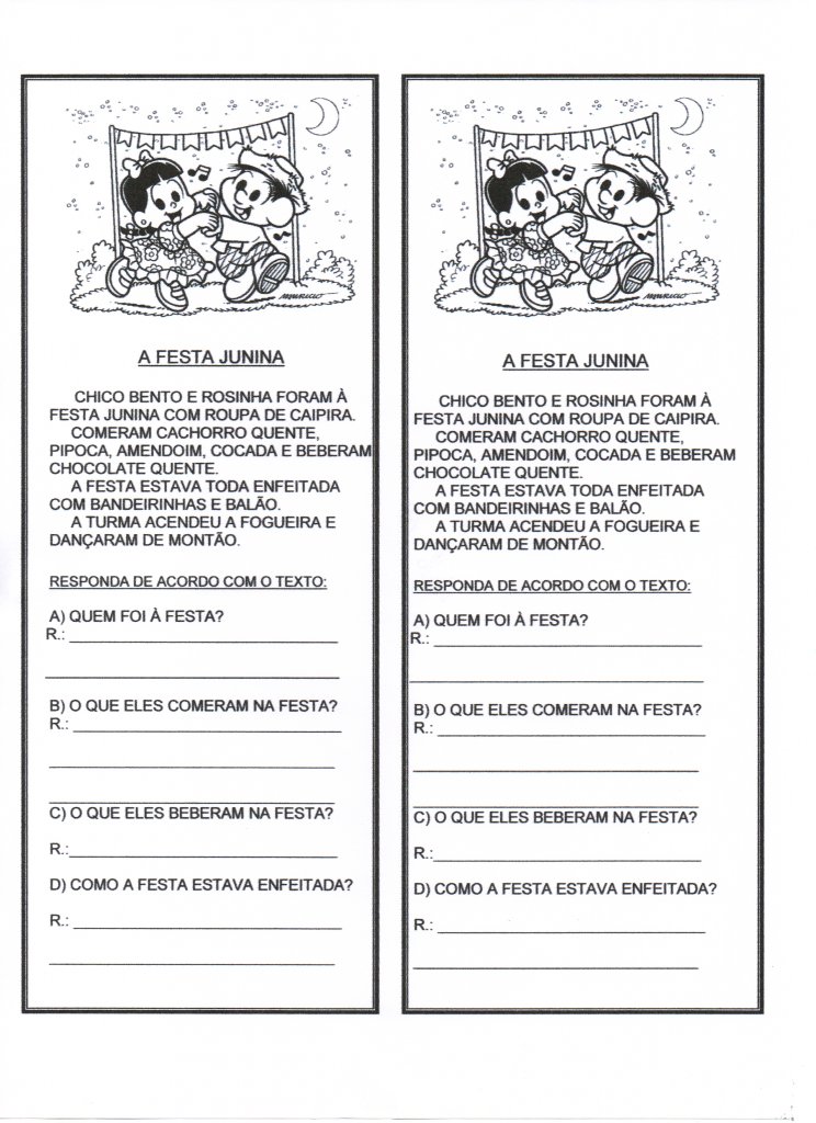 Festa Junina-Leitura e Interpretação de texto