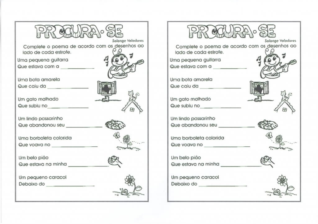 Atividades com Rimas-Complete o Poema