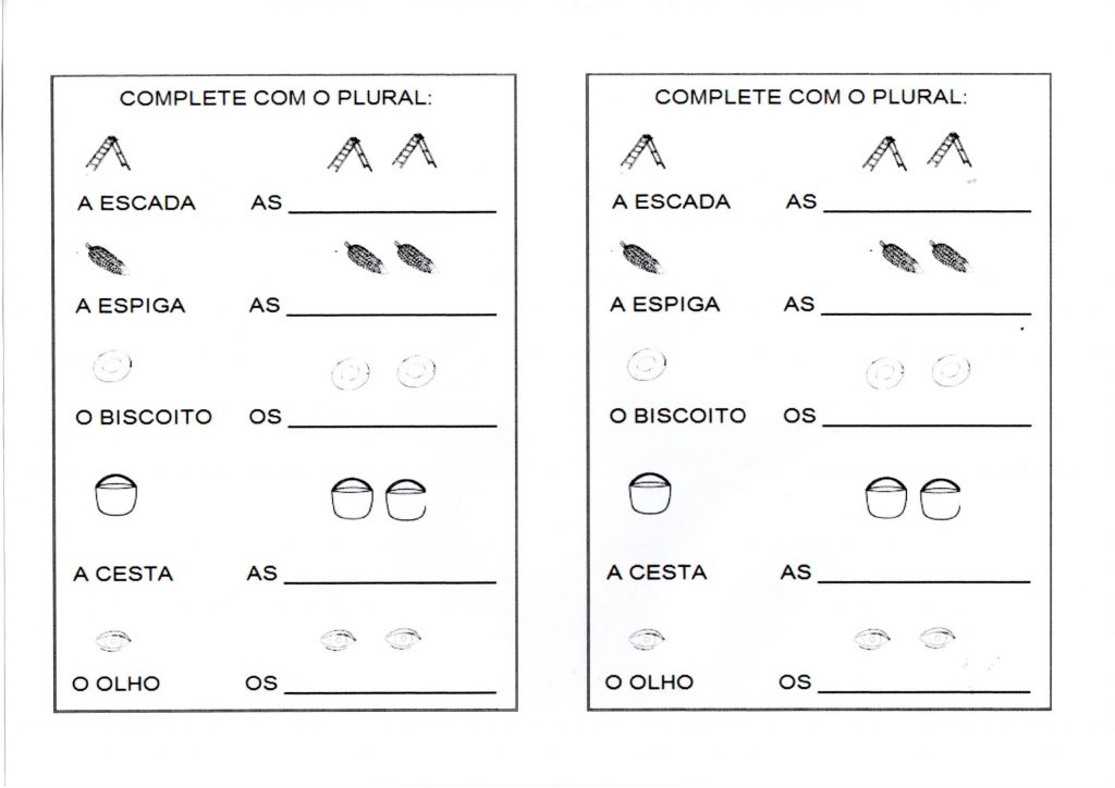 Diferencie o Singular e Complete com o Plural