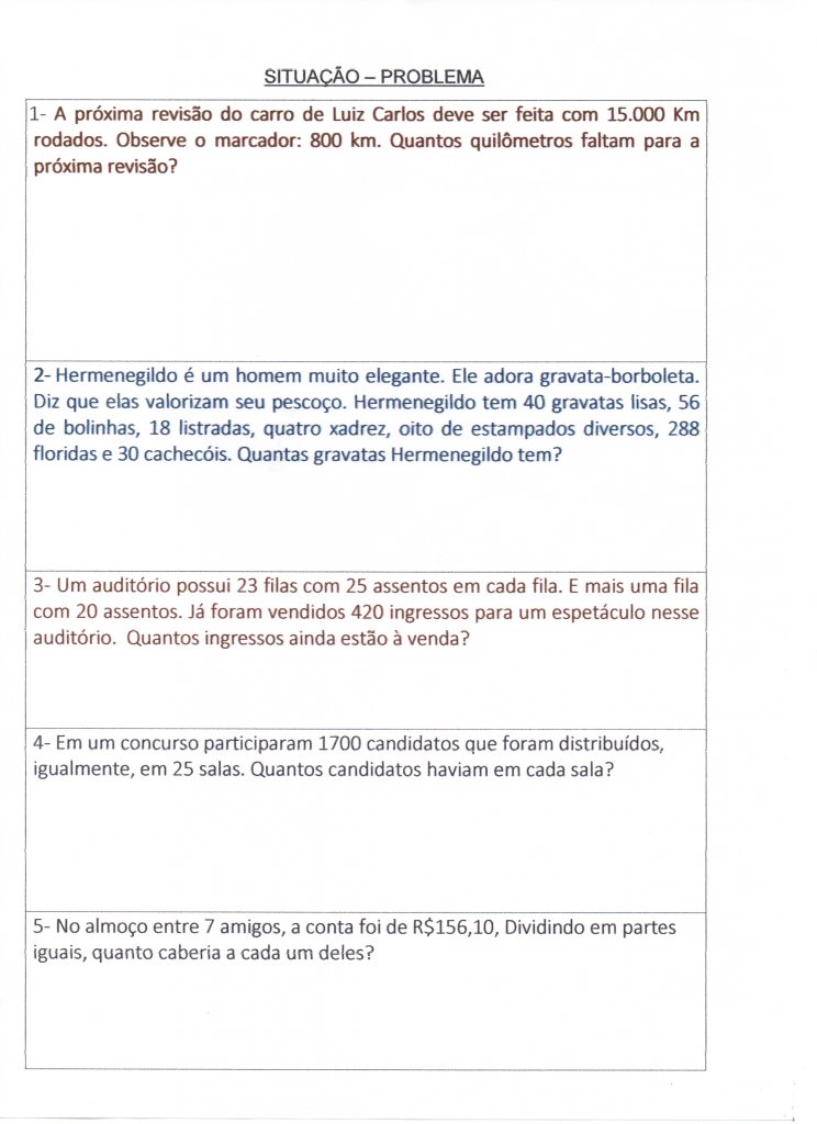 Situações-Problema Atividades