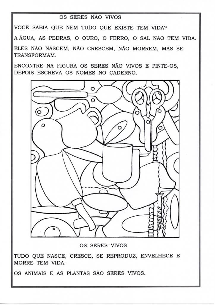 Atividade de Ciências-Seres Vivos e Não Vivos-Parte 1-Folha 1