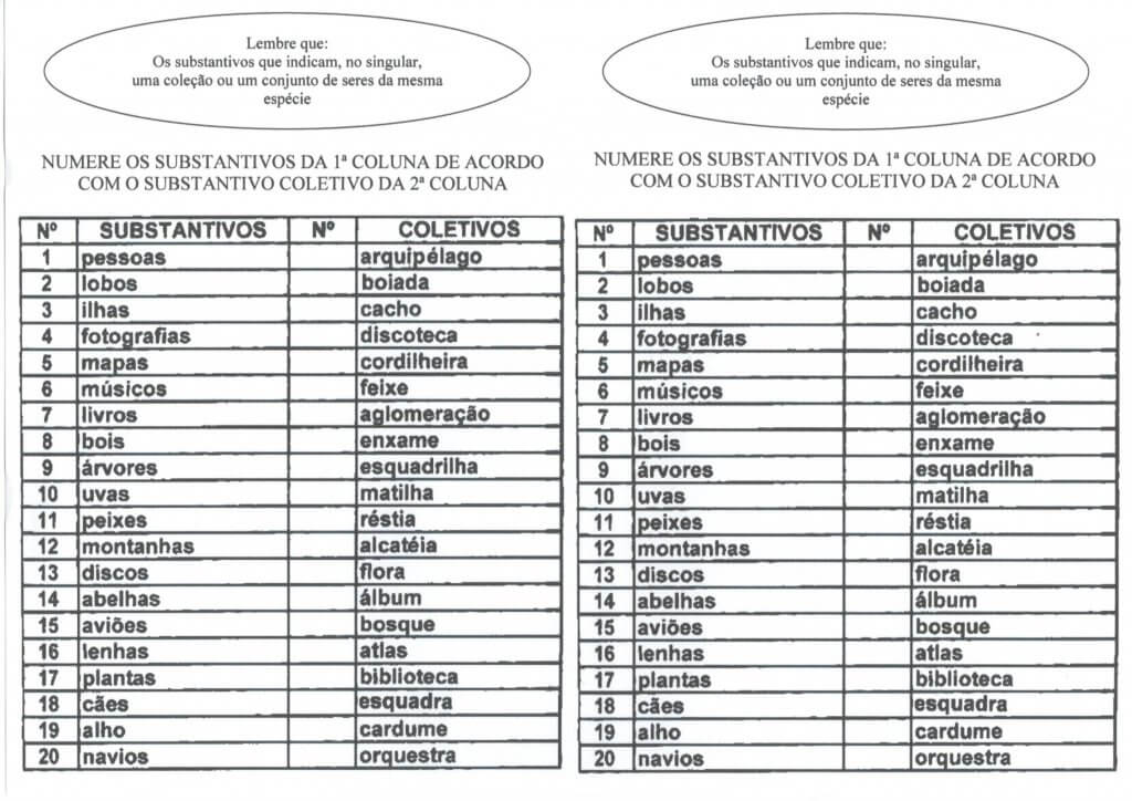 Substantivos e Substantivos Coletivos