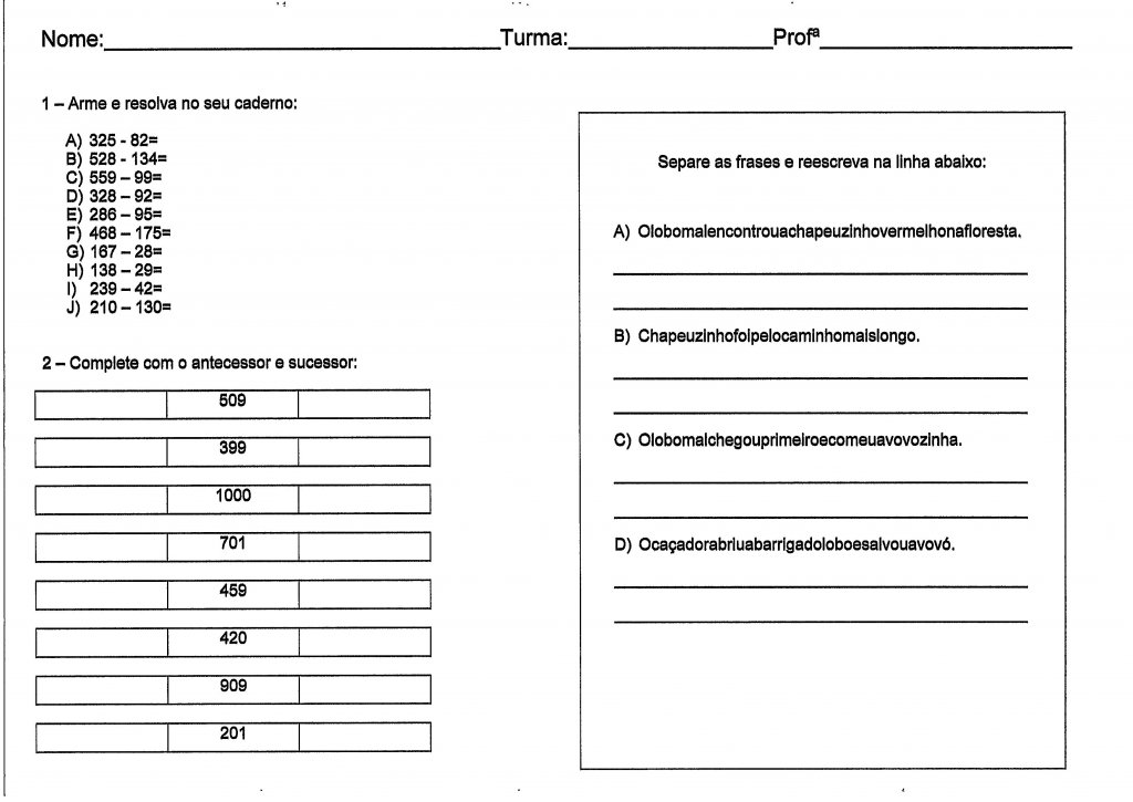 Segmentação de palavras-Subtração