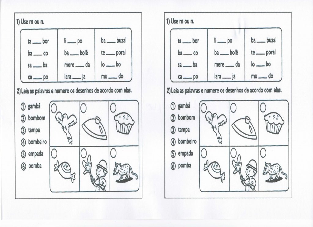 M antes de P e B-Completar e copiar a palavra-2-Folha 2