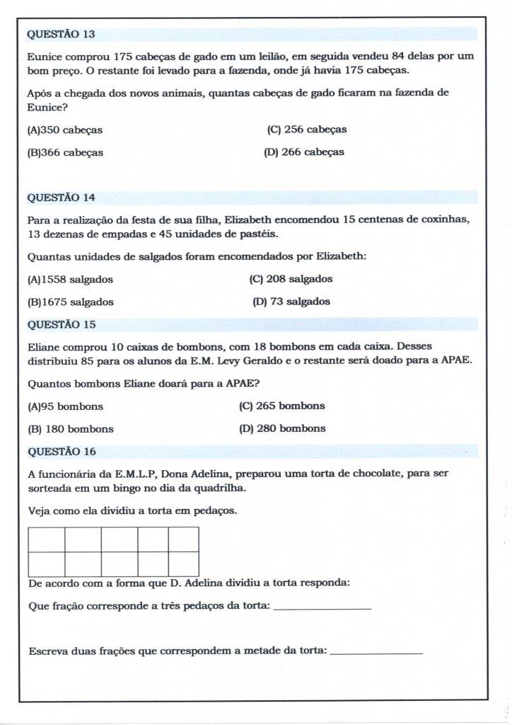 Avaliação de Matemática 4 e 5 Anos-Parte 2-Folha 4