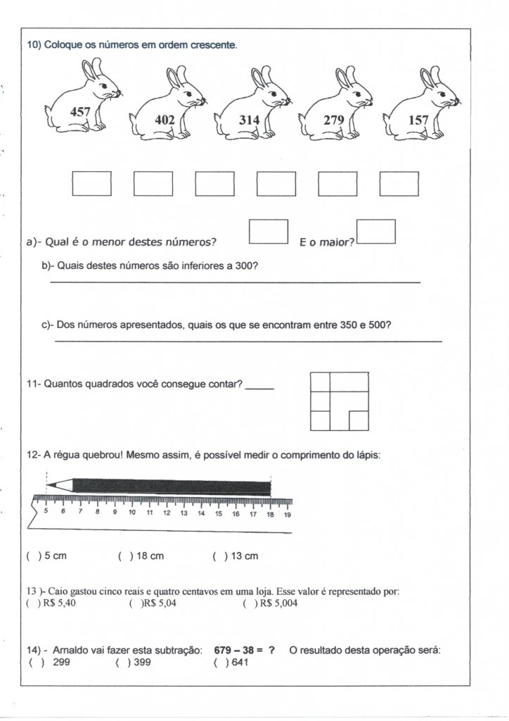 Avaliação Final 3 Ano-3 Trimestre-Matemática-Parte 2-Folha 4