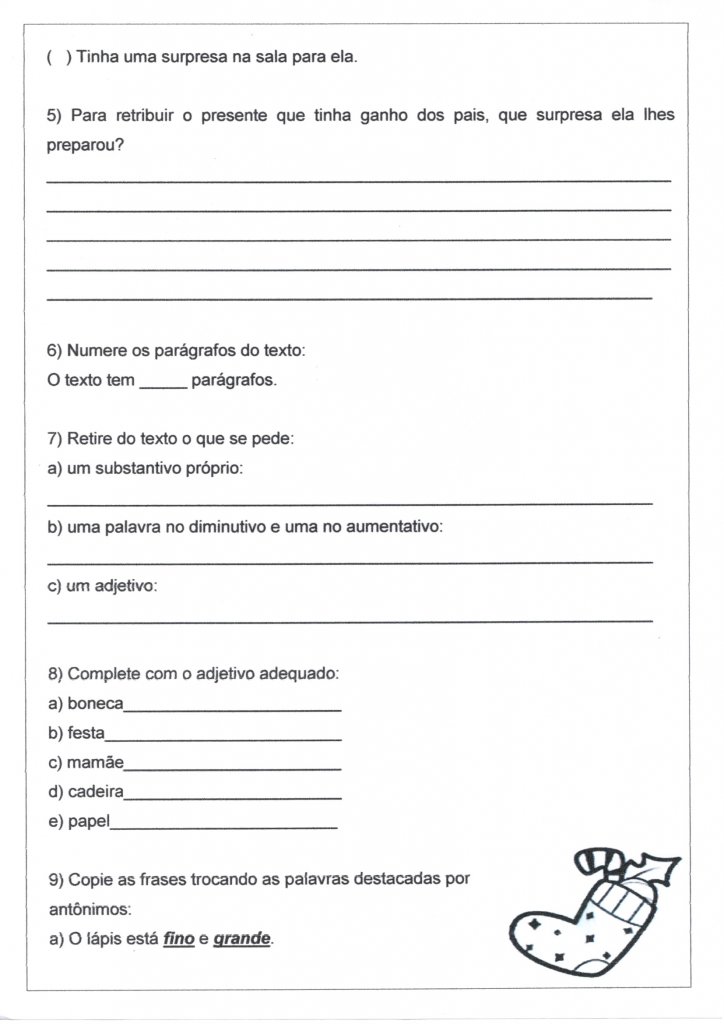 Avaliação de Língua Portuguesa 3 Ano-Parte 2-Folha 4