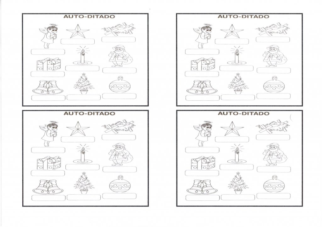 Escrita de palavras-Auto-ditado com motivos natalinos