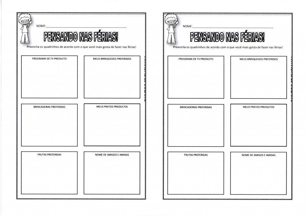 Atividade Pensando nas Férias-Parte 1-Folha 1