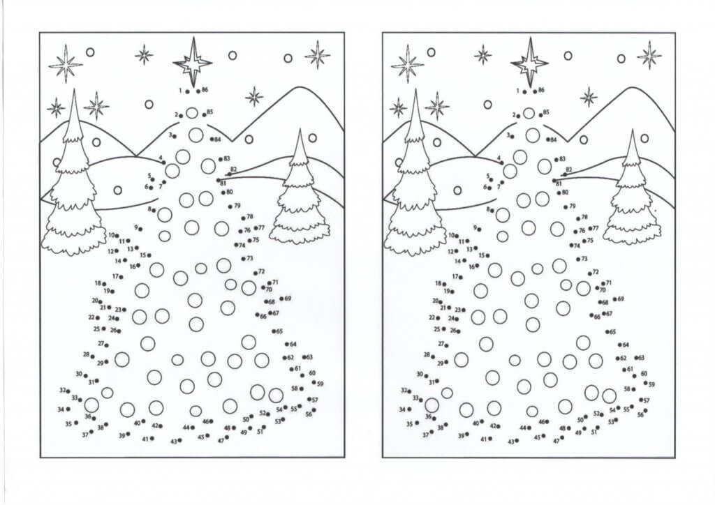 Liga Números de Natal para formar uma árvore