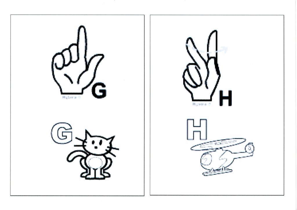 Alfabeto para sala com Libras-Parte 1-Letras G e H