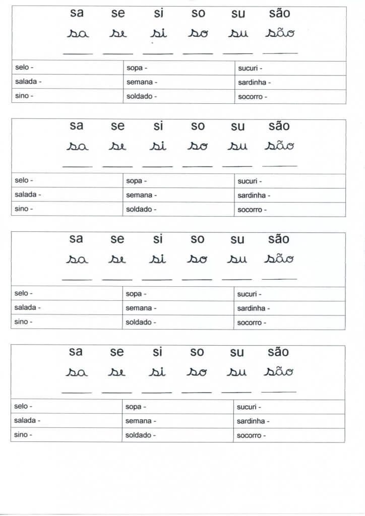 Atividade de Língua Portuguesa-Letra Cursiva-Parte 3-Letra S