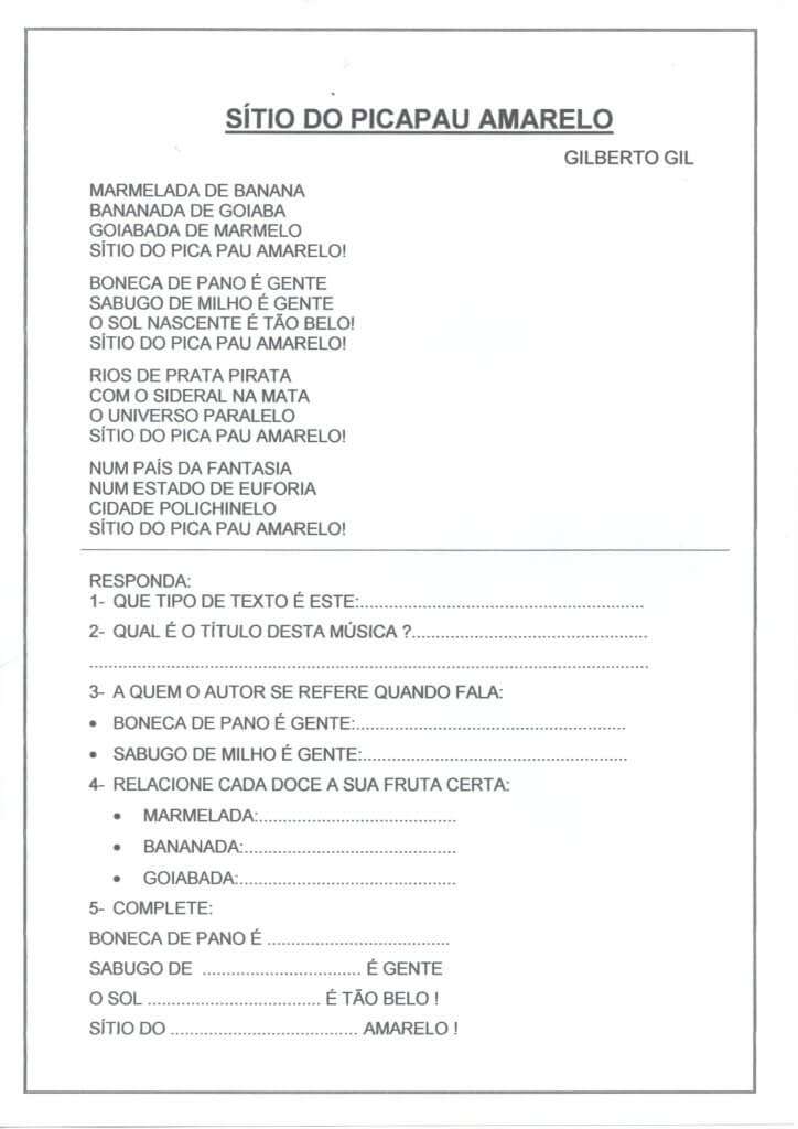 Projeto Sítio do Pica-Pau Amarelo-Parte 2-Musica