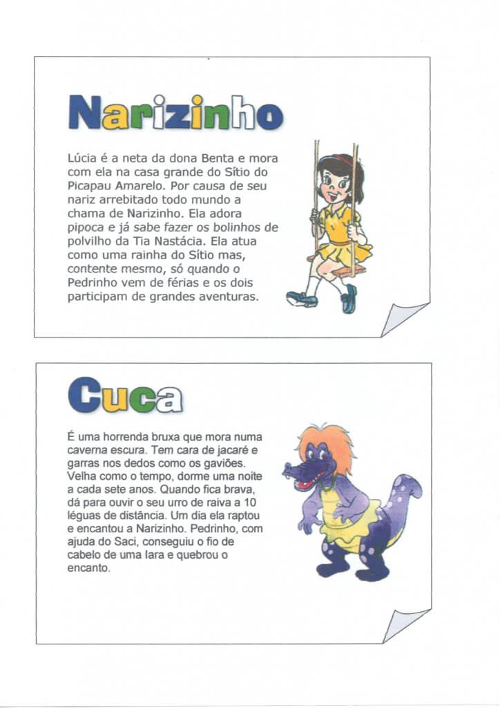 Projeto Sítio do Pica-Pau Amarelo-Parte 10-Personagens com descrição