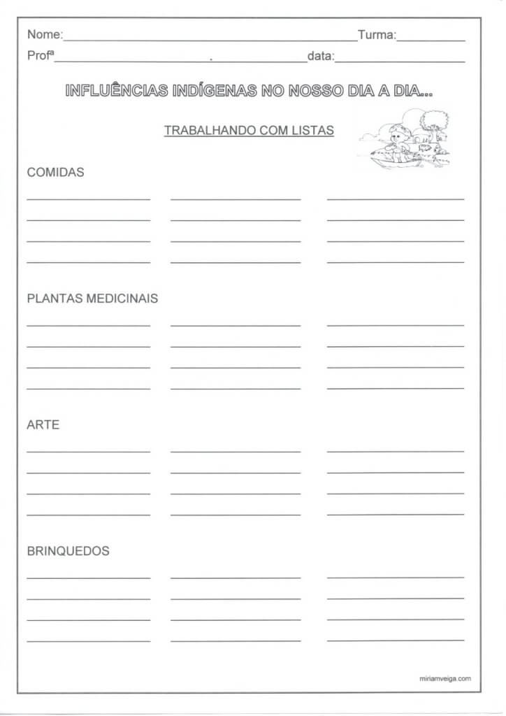 Dia do Índio-Vídeo e Atividades-Folha 1