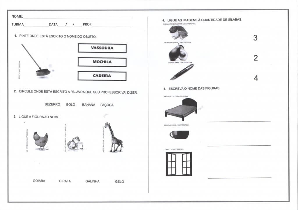 Avaliação 1 ANO-Interpretação-Parte 1-Folha 1