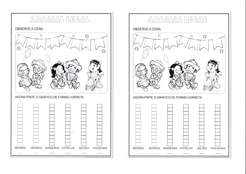 Produção de Gráfico-Pinte o Gráfico do Arraial