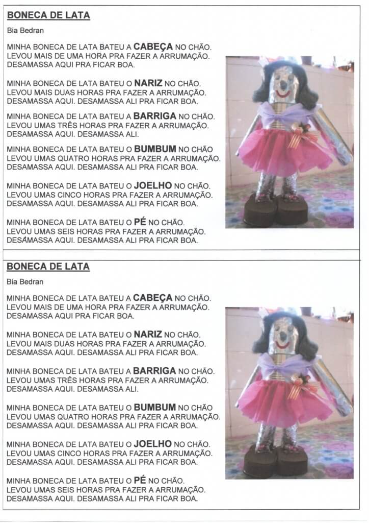 Boneca de Lata-Música para trabalhar a escrita-Folha 1
