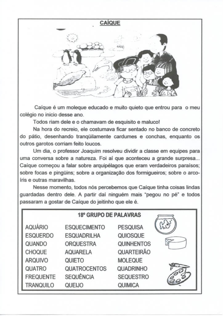 Texto com Dificuldades Ortográficas QUE-QUI