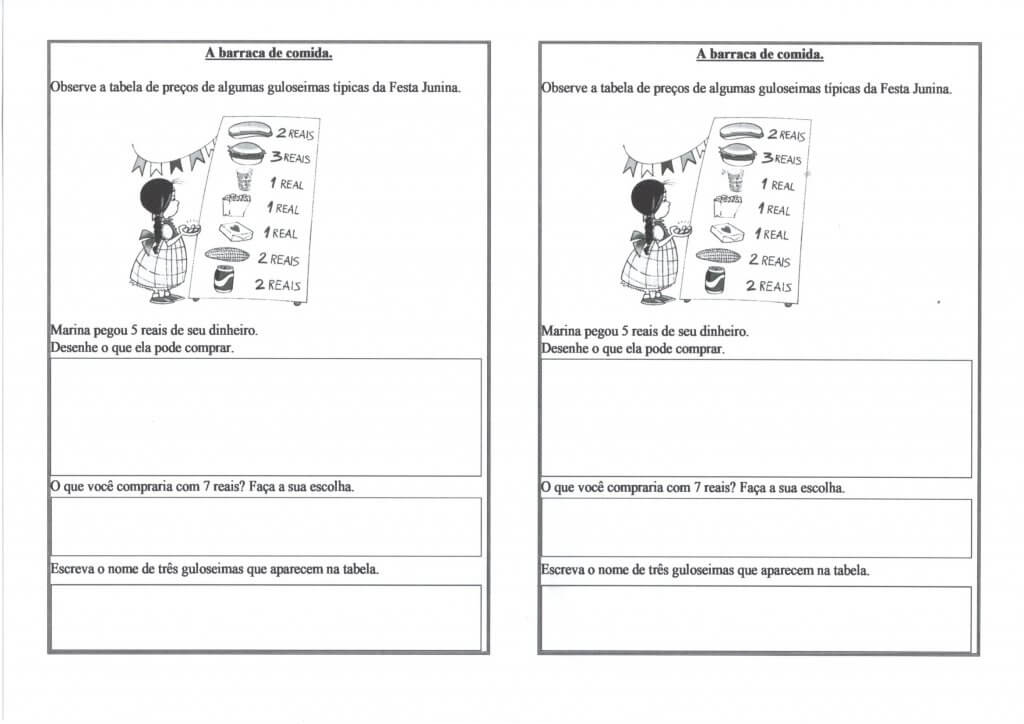 Matemática Junina-Problemas de Adição-Folha 1