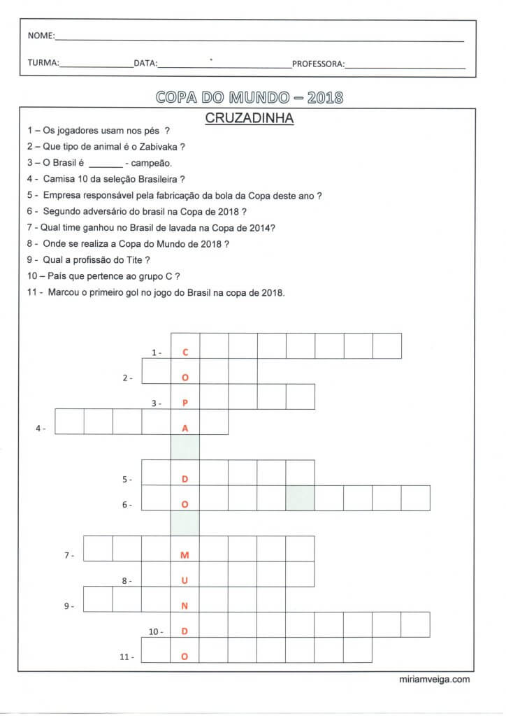 Projeto Copa do Mundo-2018-Parte 15-Cruzadinha