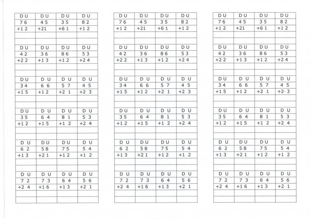 Adição e Subtração sem reserva e sem empréstimo-folha 1