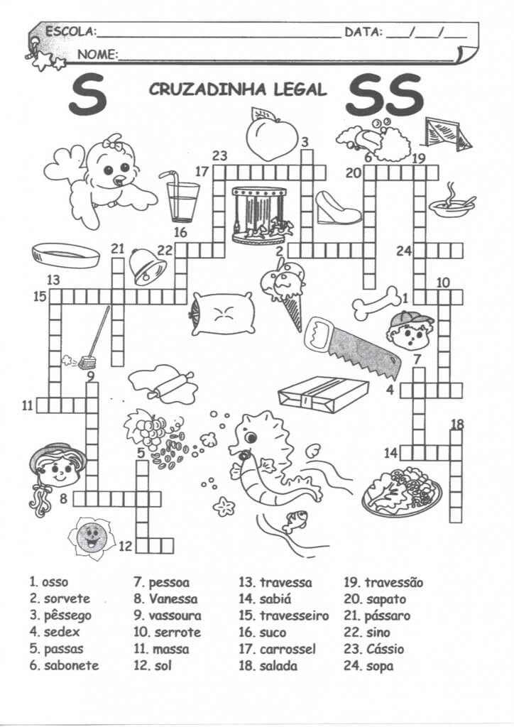 Cruzadinhas-Palavras que usam S ou SS