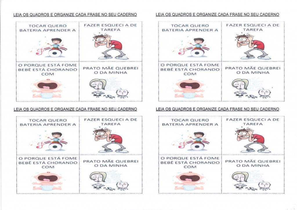 Quadrinhos-Organize as palavras na frase
