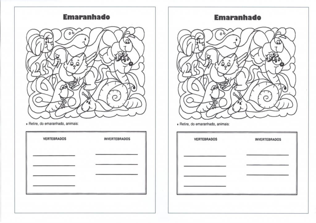 Dia dos Animais-Cruzadinhas-Vertebrados e Invertebrados-Folha 1