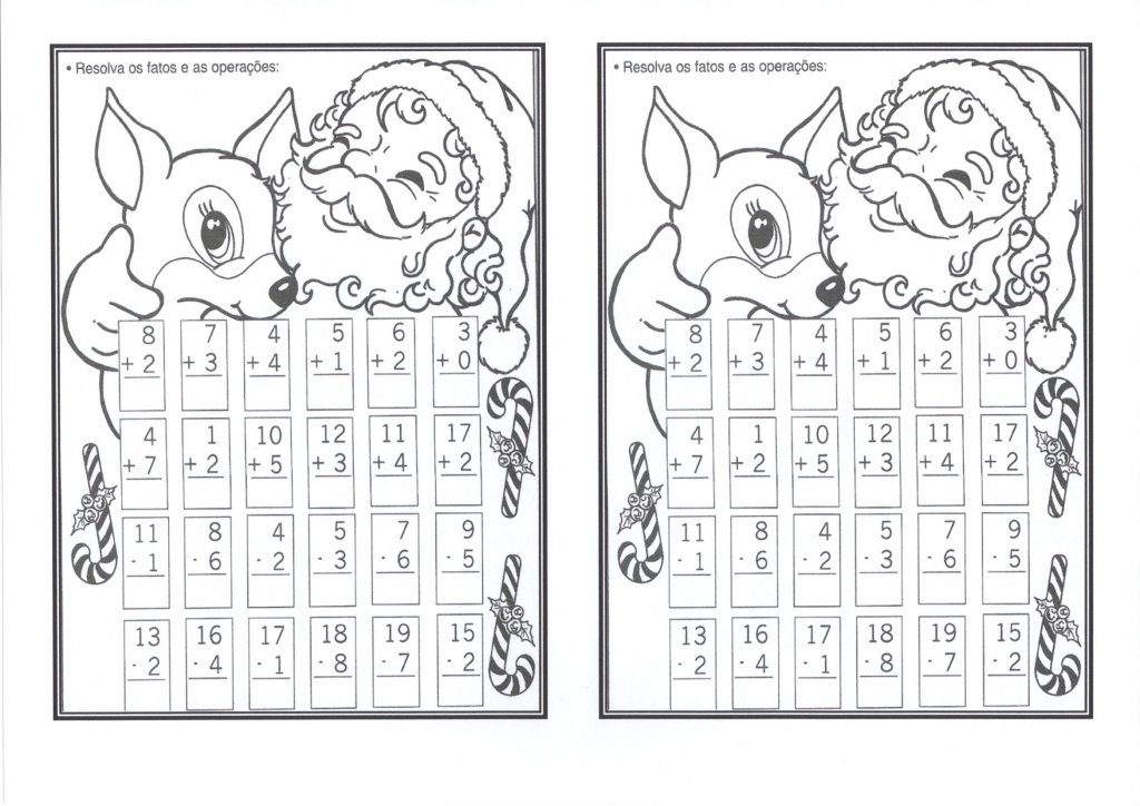 Adição e Subtração com Tema do Natal