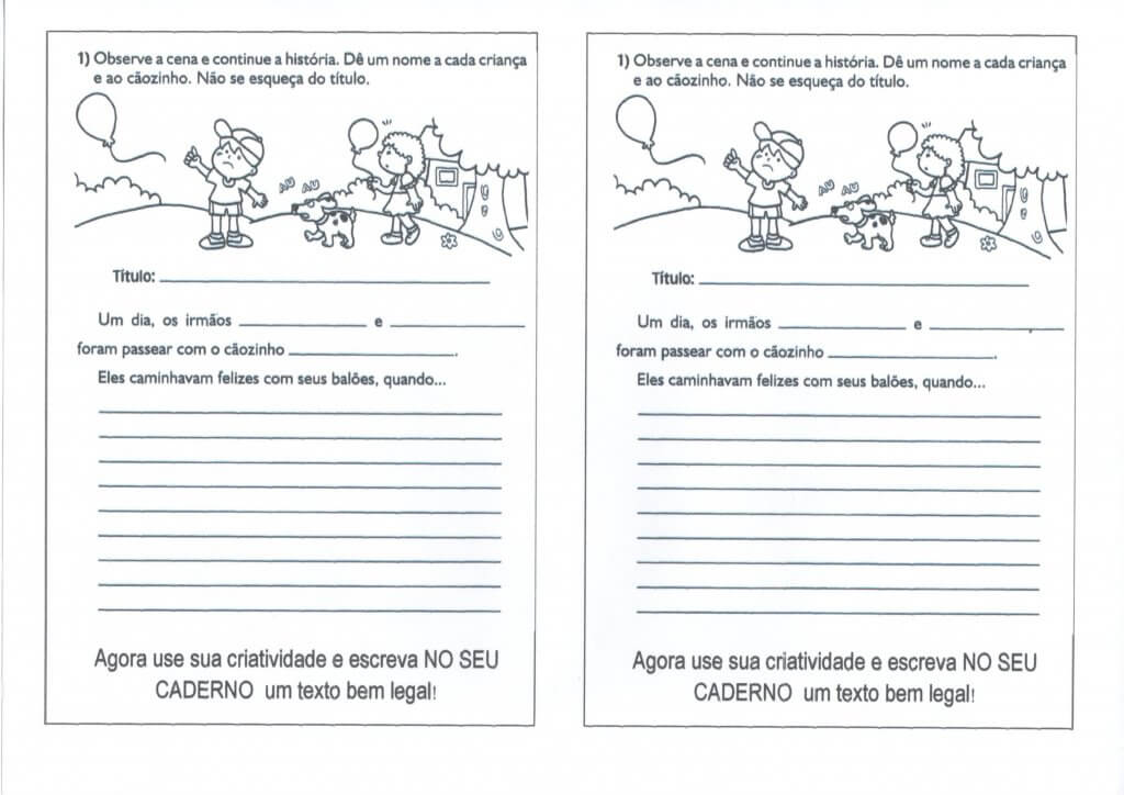 Produção de texto com Início e figura de apoio