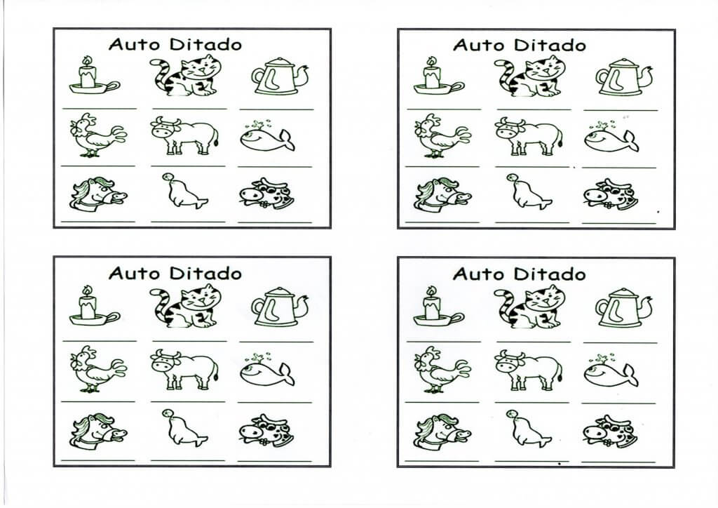 Auto-ditado-Escreva os nomes com sílabas simples