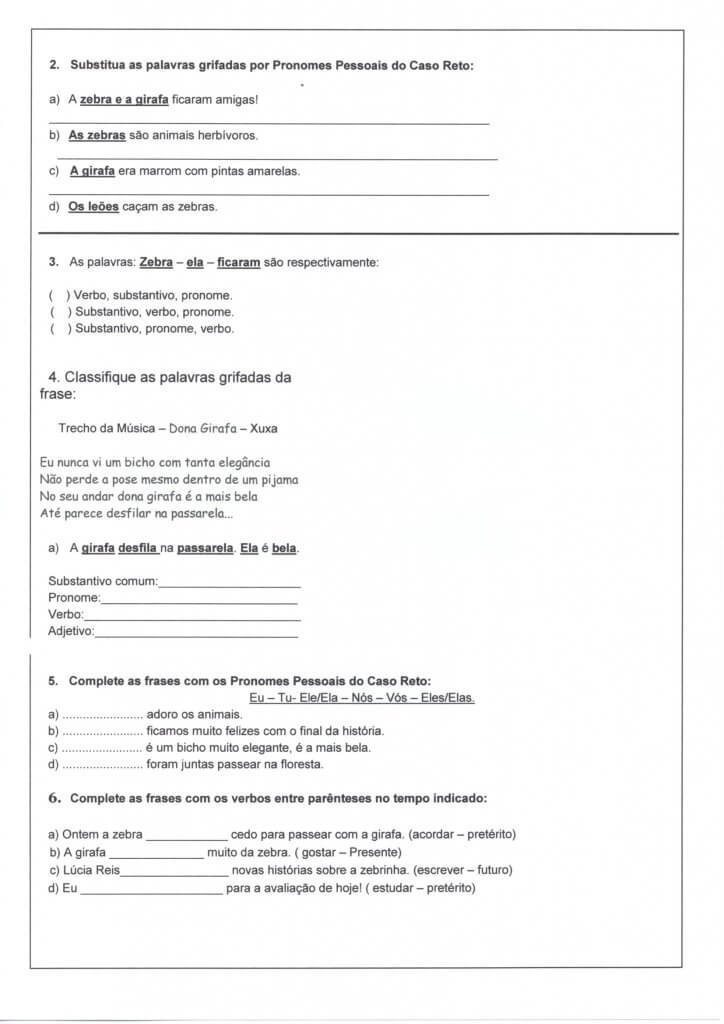 Avaliação Final de Língua Portuguesa 5 Ano-Parte 2-Folha 3