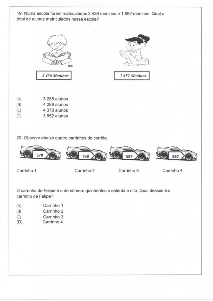 Avaliação Matemática-Sequência-Decomposição-Parte 2-Folha 3