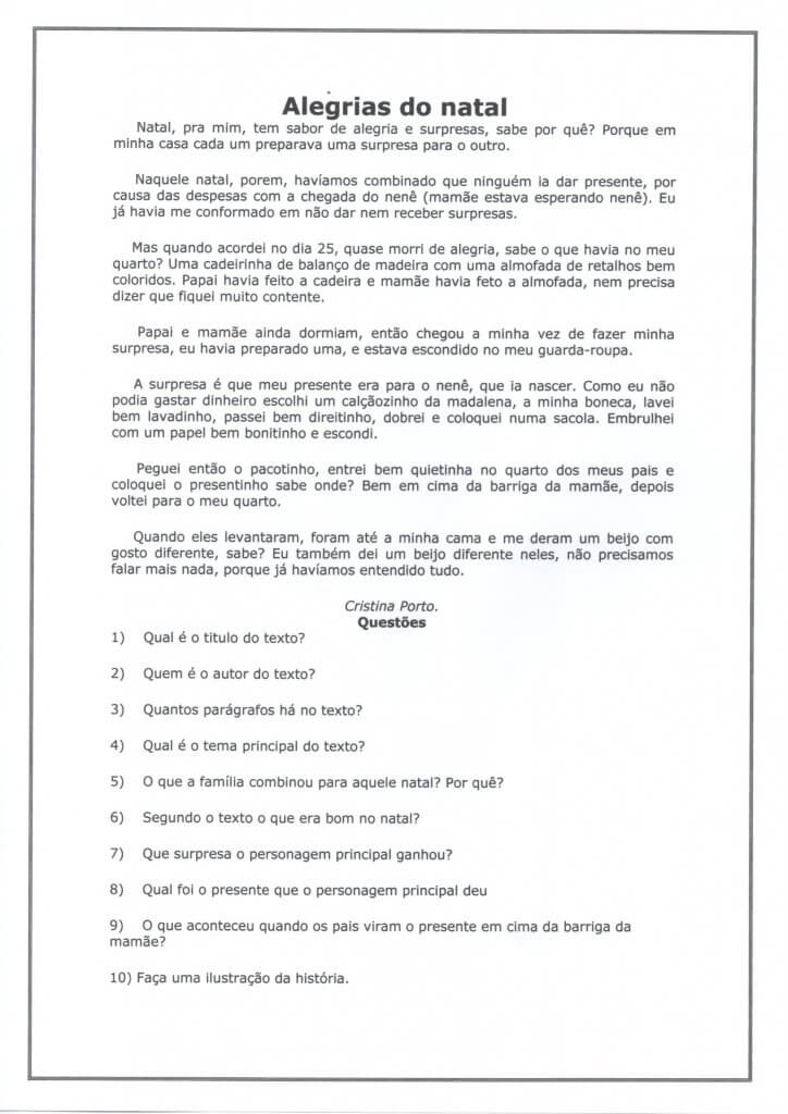 Leitura e Interpretação de Texto-Alegrias do Natal