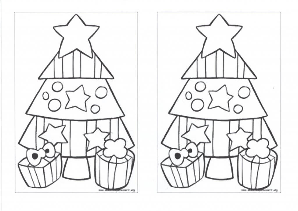 Árvore de Natal para colorir e Cruzadinha-Folha 1