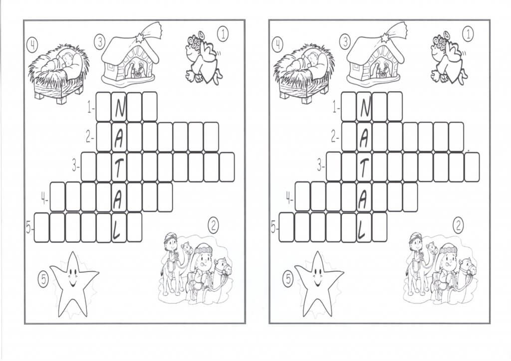 Árvore de Natal para colorir e Cruzadinha-Folha 2