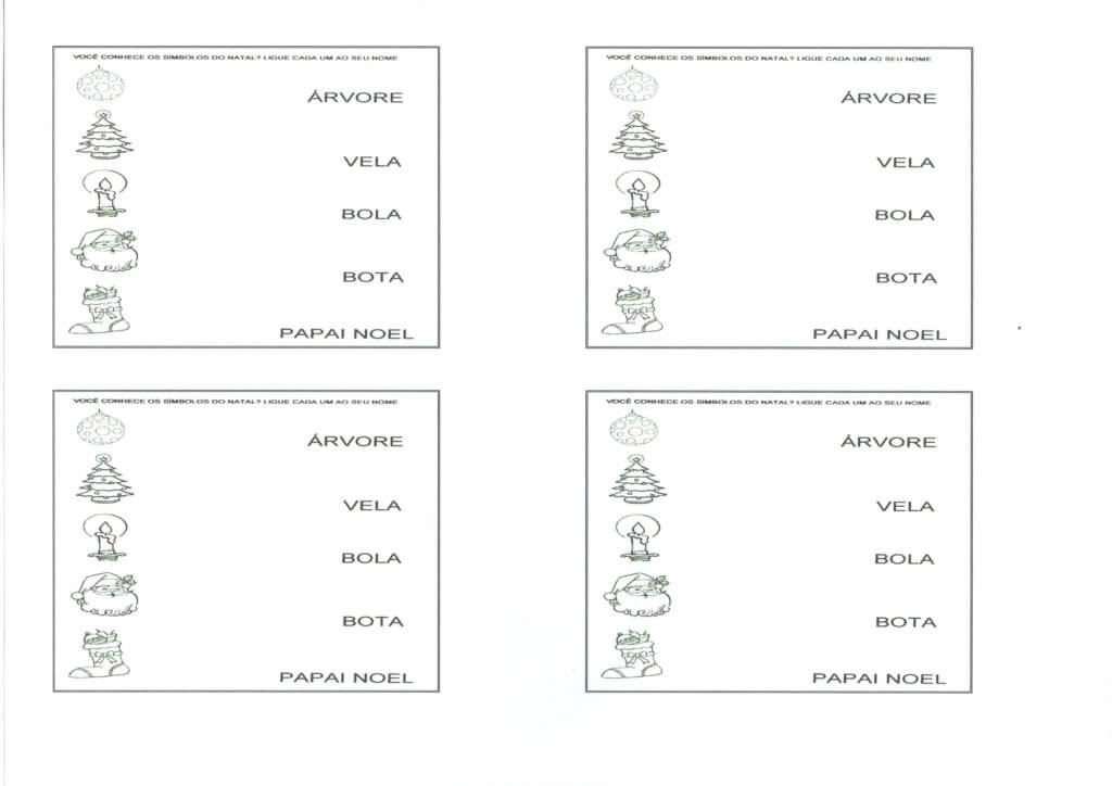 Atividade de Natal-Nome e Figura Igual e Diferente-Folha 1