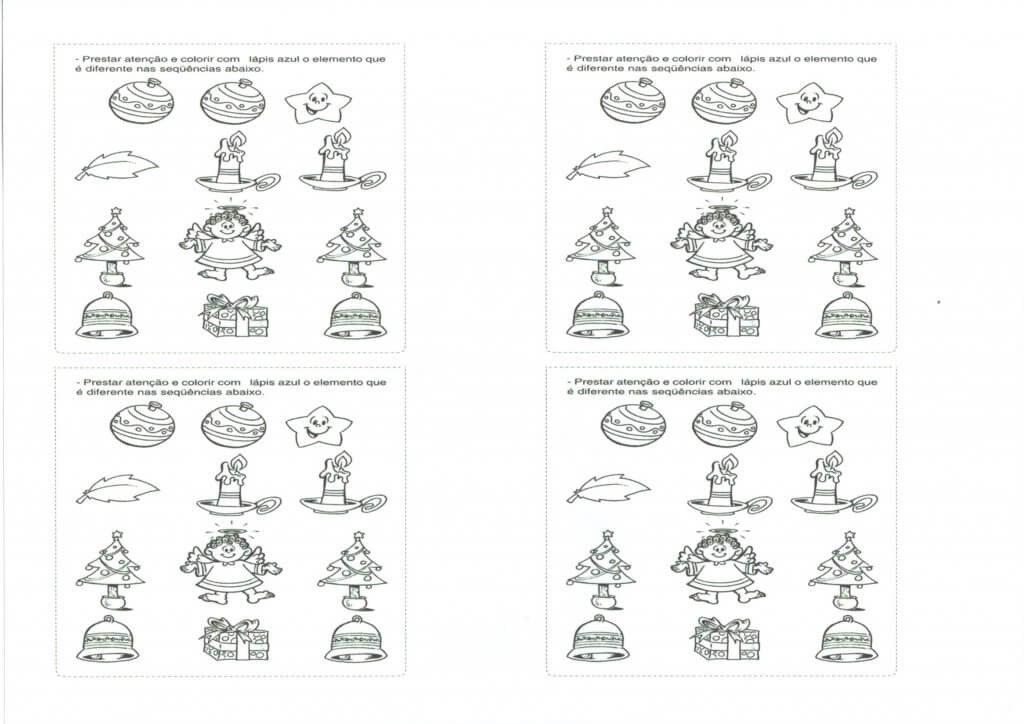 Atividade de Natal-Nome e Figura Igual e Diferente-Folha 2