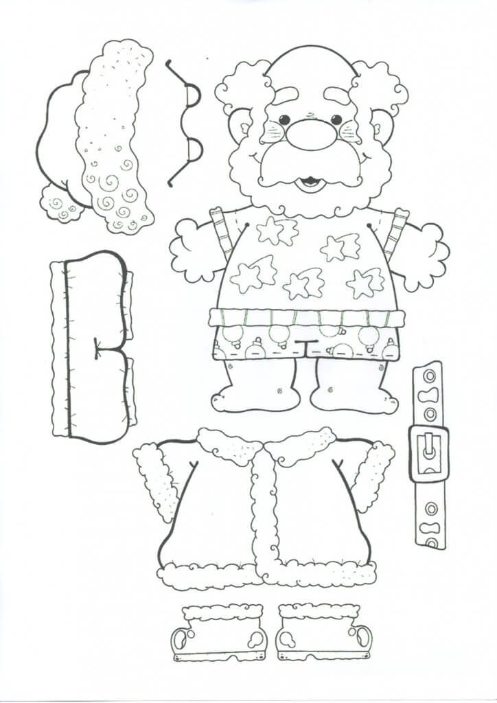 Papai Noel para Colorir e Montar 1