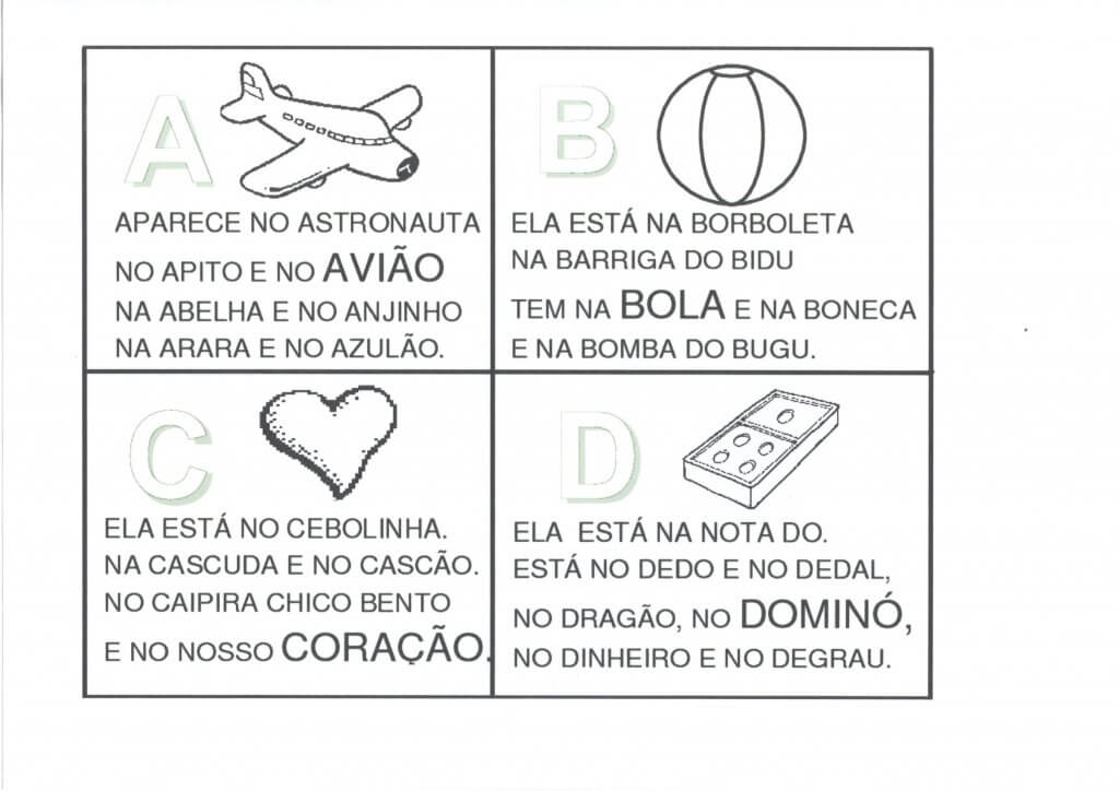 Alfabeto com Versinhos-Parte 1-De A a M-Folha 1