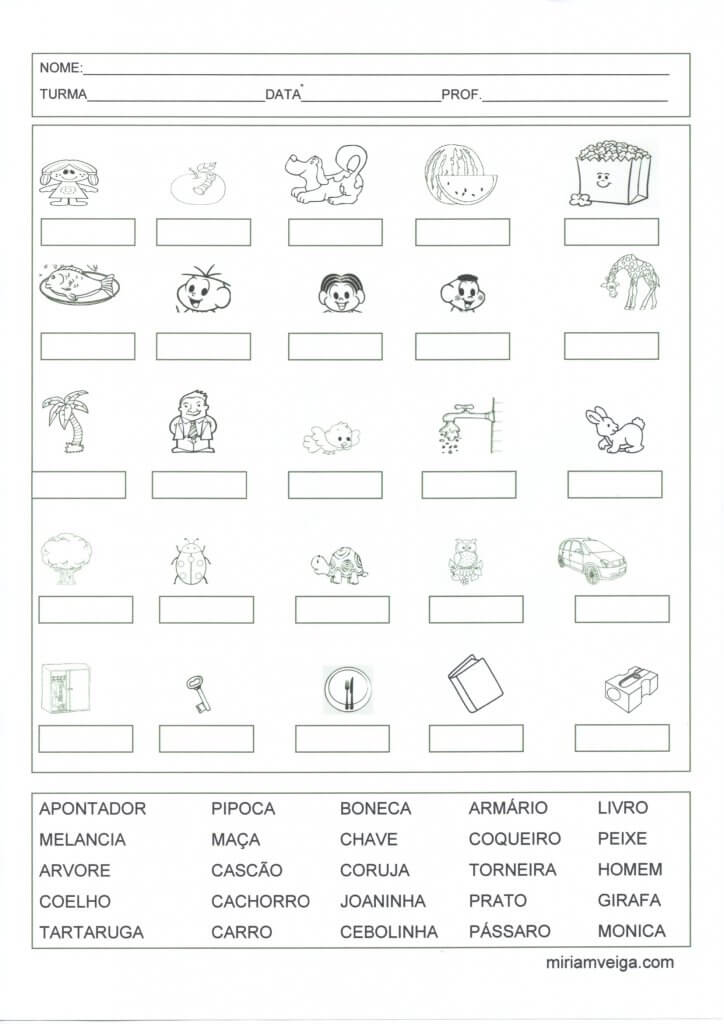 Avaliação de Leitura com banco de palavras