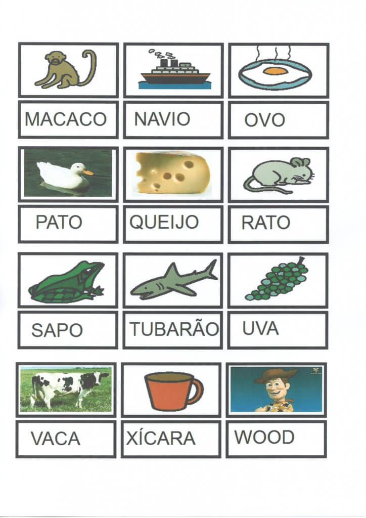 Jogo do Alfabeto-Letra Figura Palavra-Parte 2-Folha 1