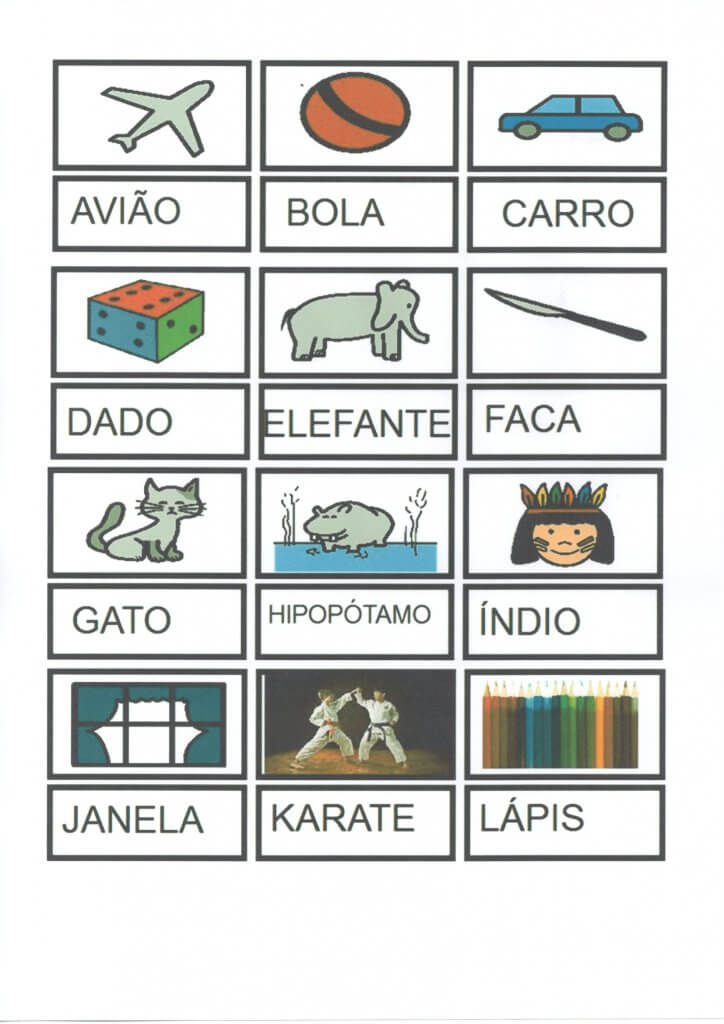 Jogo do Alfabeto-Letra Figura Palavra-Parte 1-Folha 1