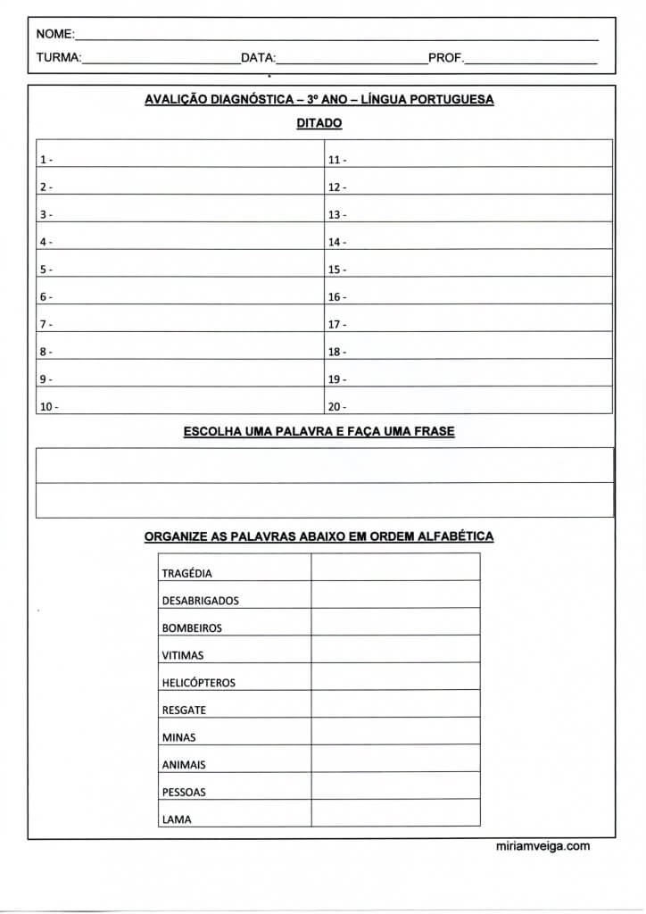 Avaliação Diagnóstica 3 Ano-Interpretação Brumadinho 2-Folha 2
